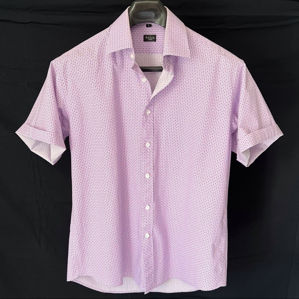 Paul Smith Sexy 100% Cotton Lavender Mens Shirt L